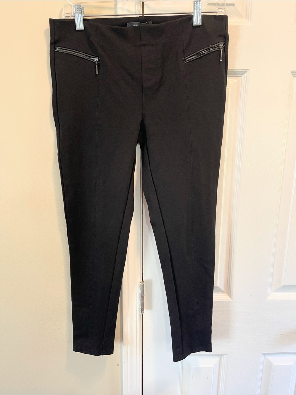 Primark Women's Black Casual Pants with Zipper Detail